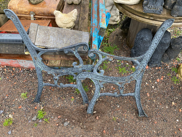 Reclaimed Antique Cast iron garden bench both sides