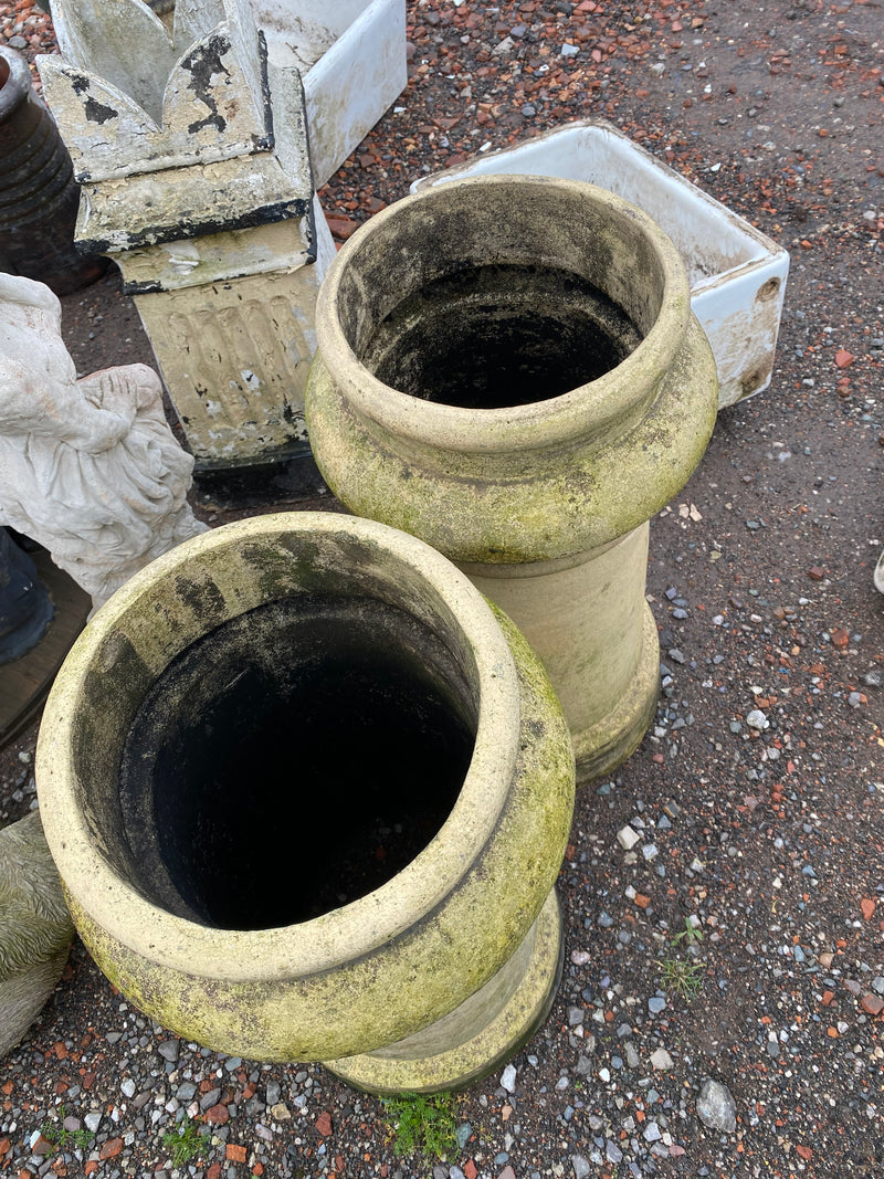 Clay buff chimney pots