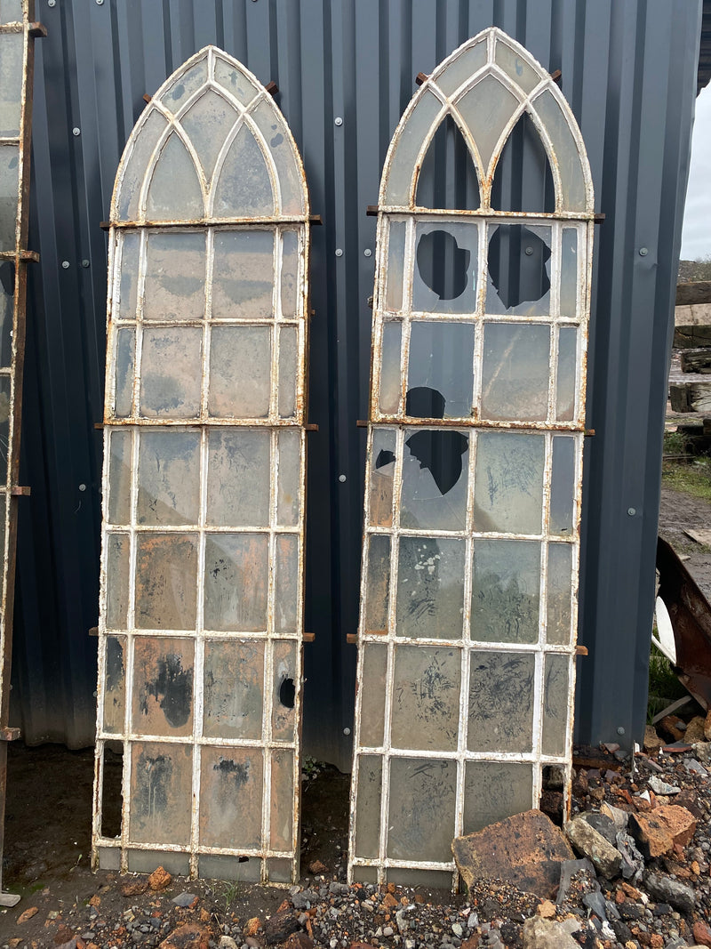 Reclaimed cast iron church windows