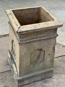 Buff square panelled chimney pot