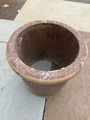 Victorian terracotta herringbone-pattern planter ring