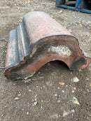 Red half round wall coping