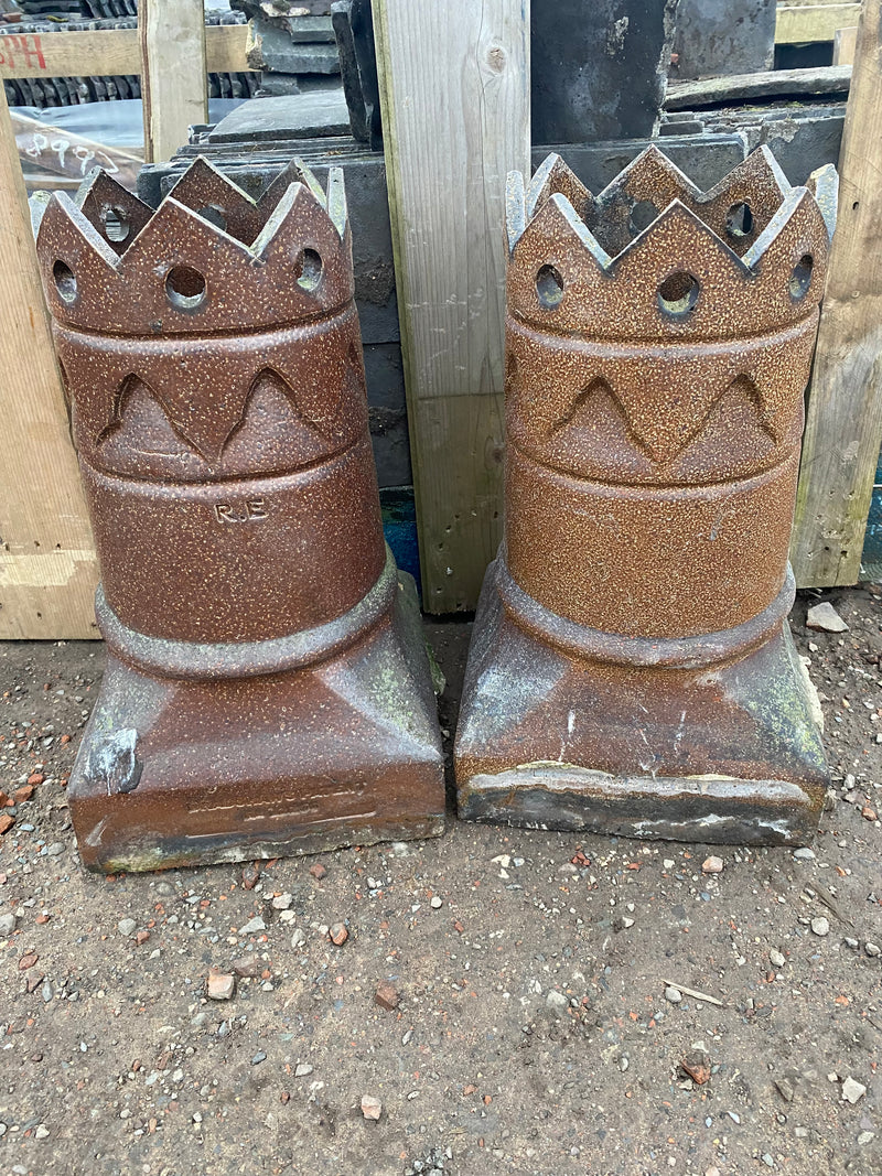 Reclaimed small salt glazed decorative chimney pots