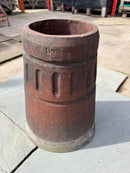Victorian terracotta fluted-band roll-top chimney pot