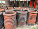 Terracotta ringed chimney pot