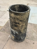 Buff clay round roll-top chimney pot