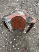 Red half round wall coping