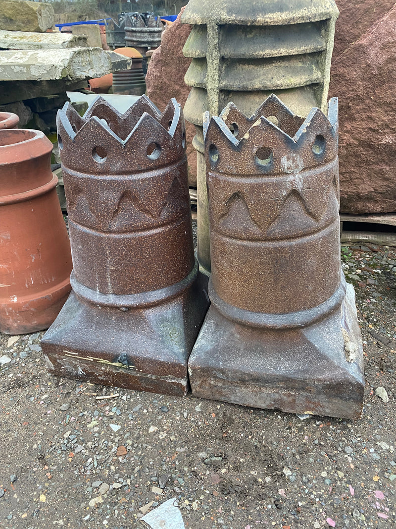 Reclaimed small salt glazed decorative chimney pots