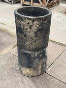 Buff clay round roll-top chimney pot
