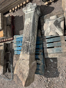 2 stone decorative gate pillars