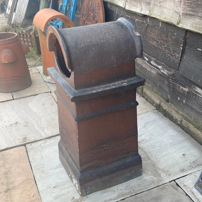 Reclaimed salt glazed hooded chimney pot