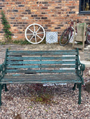 Reclaimed Green Outdoor Bench