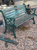 Reclaimed Green Outdoor Bench