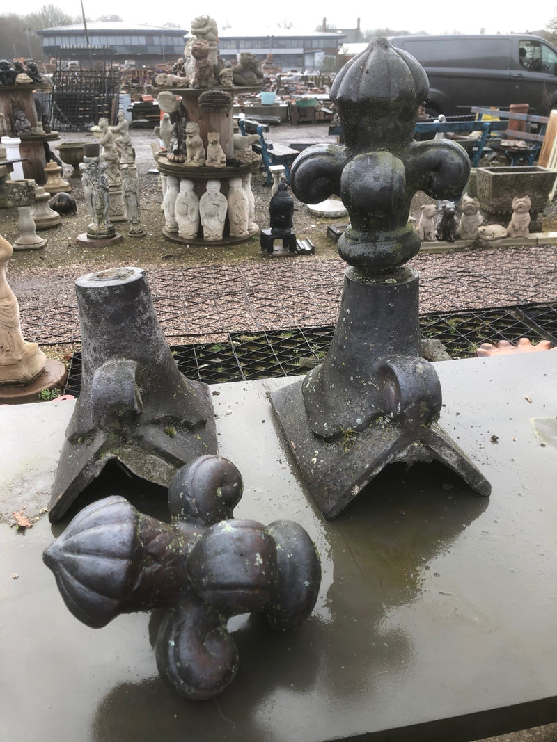Reclaimed Staffordshire Blue Roof Finial One Pair