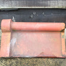 Red roll top ridge with a interlocking collar Length 390mm ( 15inch ) Width 280mm (11inch )