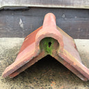 Red roll top ridge with a interlocking collar Length 390mm ( 15inch ) Width 280mm (11inch )