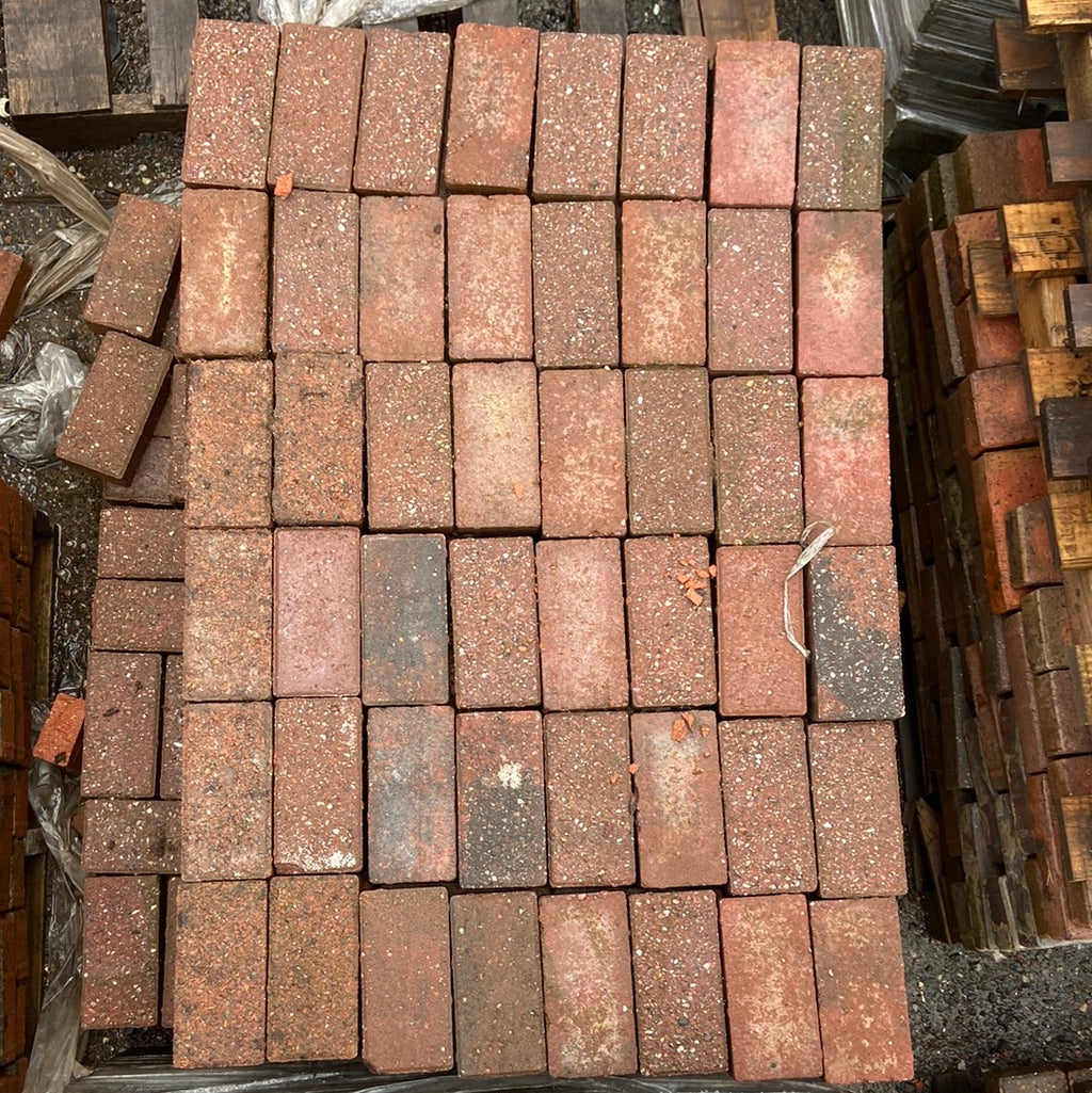 Red Paver Block Rectangular Reclaimed Red Block Pavers | Jim Wise Reclamation
